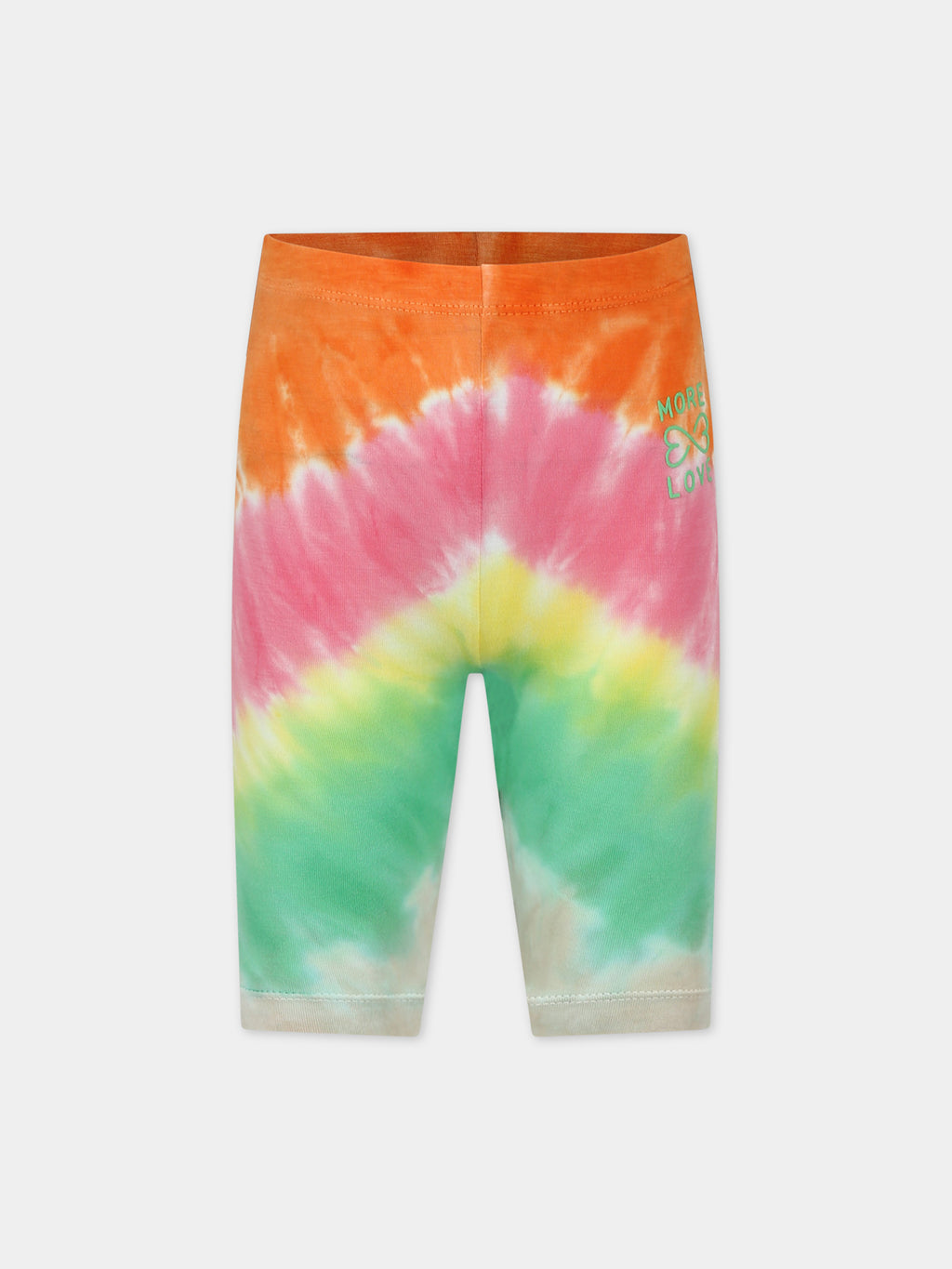 Multicolor shorts for girl with tie-dye print